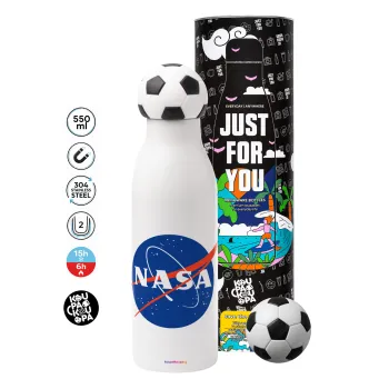 Nasa, Μπάλα ποδοσφαίρου μεταλλικό παγούρι θερμός, διπλού τοιχώματος, 550ml
