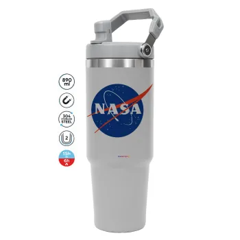 Nasa, GREY color, 890ml (30oz) stainless Steel Tumbler with Handle