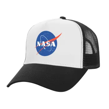 Nasa, Καπέλο Ενηλίκων Structured Trucker, με Δίχτυ, ΛΕΥΚΟ/ΜΑΥΡΟ (100% ΒΑΜΒΑΚΕΡΟ, ΕΝΗΛΙΚΩΝ, UNISEX, ONE SIZE)