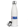 NBA, Μεταλλικό παγούρι θερμός Λευκό (Stainless steel), διπλού τοιχώματος, 500ml