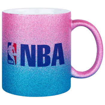 NBA, Κούπα Χρυσή/Μπλε Glitter, κεραμική, 330ml