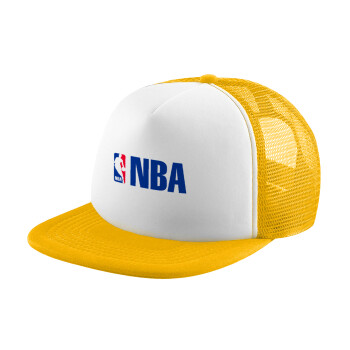 NBA, Καπέλο Ενηλίκων Soft Trucker με Δίχτυ Κίτρινο/White (POLYESTER, ΕΝΗΛΙΚΩΝ, UNISEX, ONE SIZE)