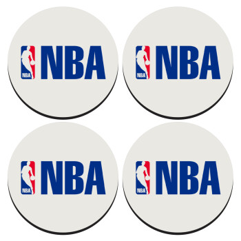 NBA, SET of 4 round wooden coasters (9cm)