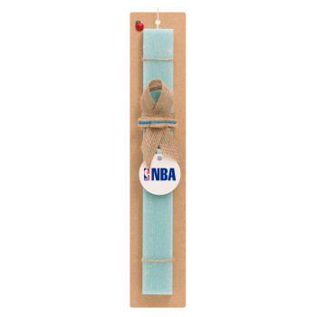 NBA, Easter Set, wooden keychain & aromatic flat Easter candle (30cm) (TURQUOISE)
