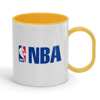NBA, Κούπα (πλαστική) (BPA-FREE) Polymer Κίτρινη για παιδιά, 330ml