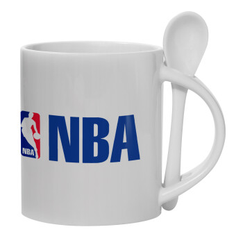 NBA, Ceramic coffee mug with Spoon, 330ml (1pcs)