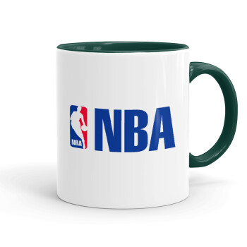 NBA, Κούπα χρωματιστή πράσινη, κεραμική, 330ml