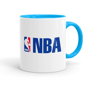 NBA, Κούπα χρωματιστή γαλάζια, κεραμική, 330ml