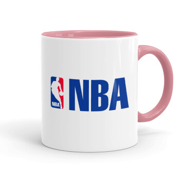 NBA, Κούπα χρωματιστή ροζ, κεραμική, 330ml