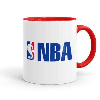 NBA, Κούπα χρωματιστή κόκκινη, κεραμική, 330ml