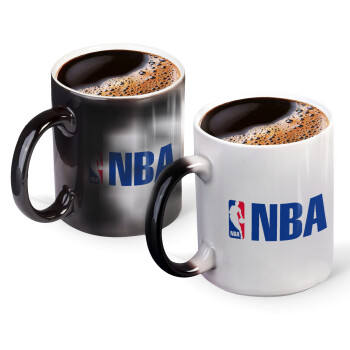 NBA, Color changing magic Mug, ceramic, 330ml when adding hot liquid inside, the black colour desappears (1 pcs)