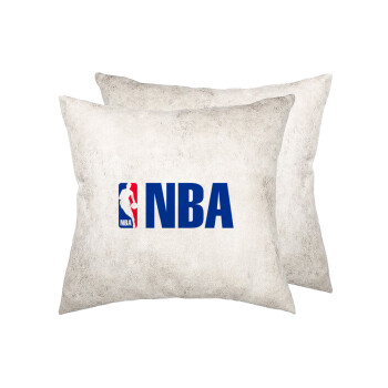 NBA, Μαξιλάρι καναπέ Δερματίνη Γκρι 40x40cm με γέμισμα