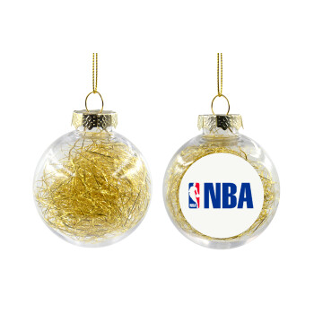 NBA, Χριστουγεννιάτικη μπάλα δένδρου διάφανη με χρυσό γέμισμα 8cm