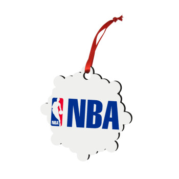 NBA, Χριστουγεννιάτικο στολίδι snowflake ξύλινο 7.5cm