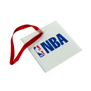 NBA, Χριστουγεννιάτικο στολίδι γυάλινο τετράγωνο 9x9cm