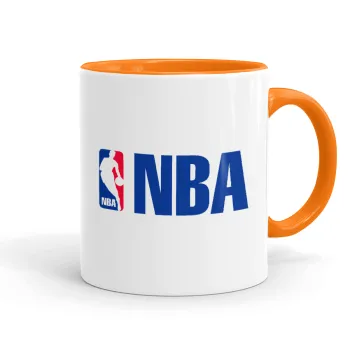 NBA, Κούπα χρωματιστή πορτοκαλί, κεραμική, 330ml