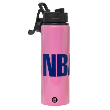 NBA, Metallic water bottle with safety lid, 850ml aluminum