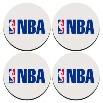 NBA, SET of 4 round wooden coasters (9cm)