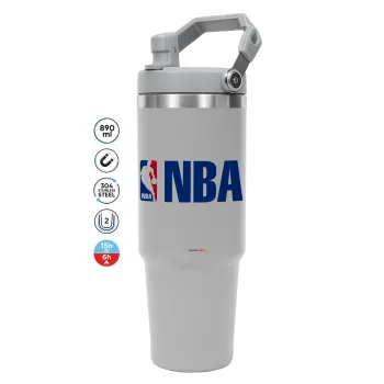 NBA, ΓΚΡΙ χρώματος Θερμός Ανοξείδωτο 890ml (30oz) με χερούλι