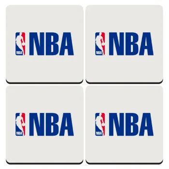 NBA, ΣΕΤ 4 Σουβέρ ξύλινα τετράγωνα (9cm)