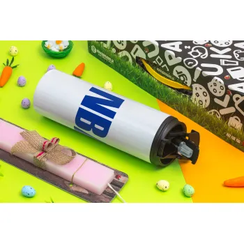 NBA, Πασχαλινή Λαμπάδα με Travel Tumbler θερμό με διπλό καπάκι (600ml, BPA free) & κερί αρωματικό πλακέ (30cm) (ΡΟΖ)