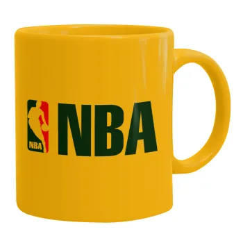 NBA, Ceramic coffee mug yellow, 330ml