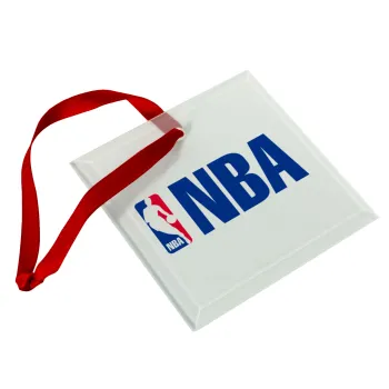 NBA, Christmas ornament, glass square ornament 9x9cm
