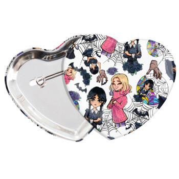 Wednesday and Enid Sinclair, Κονκάρδα παραμάνα καρδιά (57x52mm)