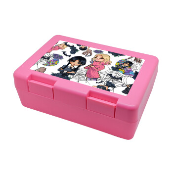 Wednesday and Enid Sinclair, Παιδικό δοχείο κολατσιού ΡΟΖ 185x128x65mm (BPA free πλαστικό)