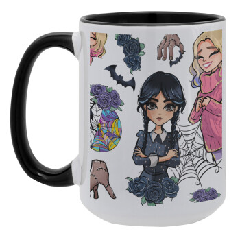 Wednesday and Enid Sinclair, Κούπα Mega 15oz, κεραμική Μαύρη, 450ml