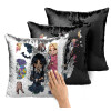 Μαξιλάρι καναπέ Μαγικό Μαύρο με πούλιες 40x40cm περιέχεται το γέμισμα