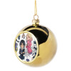 Golden Christmas tree ball ornament 8cm