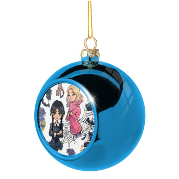 Wednesday and Enid Sinclair, Χριστουγεννιάτικη μπάλα δένδρου Μπλε 8cm