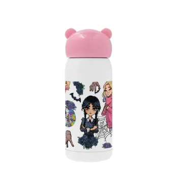 Wednesday and Enid Sinclair, Pink stainless steel thermal flask, 320ml