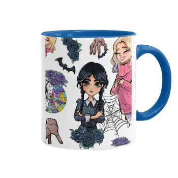 Wednesday and Enid Sinclair, Κούπα χρωματιστή μπλε, κεραμική, 330ml