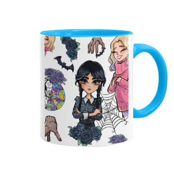 Wednesday and Enid Sinclair, Κούπα χρωματιστή γαλάζια, κεραμική, 330ml