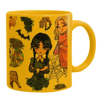 Wednesday and Enid Sinclair, Κούπα, κεραμική κίτρινη, 330ml