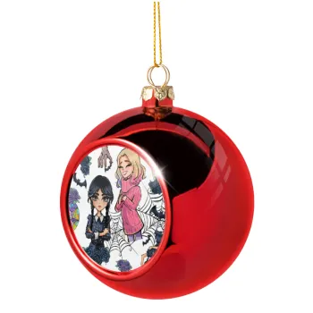 Wednesday and Enid Sinclair, Christmas tree ball Red 8cm