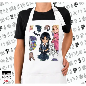 Wednesday and Enid Sinclair, Ποδιά μακριά Σεφ ολόσωμη με τσέπες white (ΕΝΗΛΙΚΩΝ)