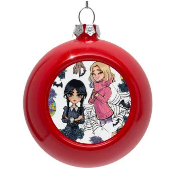 Wednesday and Enid Sinclair, Στολίδι Χριστουγεννιάτικη μπάλα δένδρου Κόκκινη 8cm