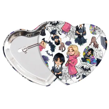 Wednesday and Enid Sinclair, Κονκάρδα παραμάνα καρδιά (57x52mm)