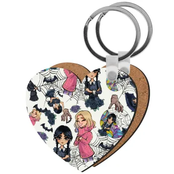 Wednesday and Enid Sinclair, Μπρελόκ Ξύλινο καρδιά MDF