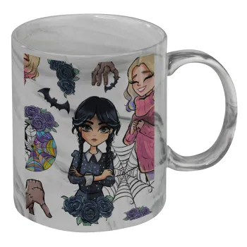 Wednesday and Enid Sinclair, Mug ceramic marble style, 330ml