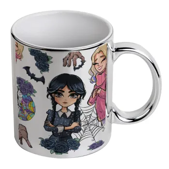 Wednesday and Enid Sinclair, Mug ceramic, silver mirror, 330ml