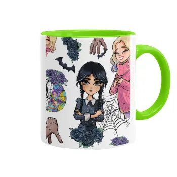 Wednesday and Enid Sinclair, Mug colored light green, ceramic, 330ml