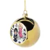 Golden Christmas tree ball ornament 8cm
