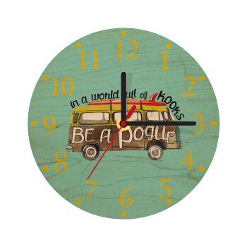 Outerbanks Pogue Life, Ρολόι τοίχου ξύλινο plywood (20cm)