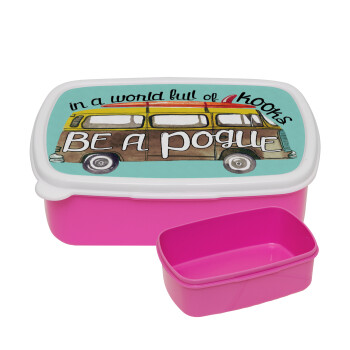 Outerbanks Pogue Life, ΡΟΖ παιδικό δοχείο φαγητού (lunchbox) πλαστικό (BPA-FREE) Lunch Βox M18 x Π13 x Υ6cm