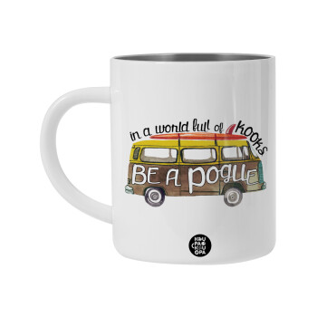 Outerbanks Pogue Life, Λευκή Ανοξείδωτη Μεταλλική Κούπα 450ml - Διπλού Τοιχώματος 