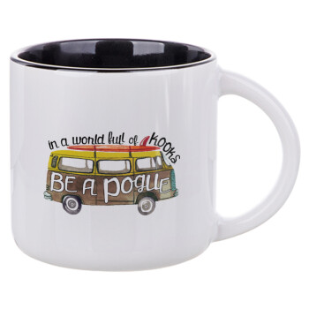 Outerbanks Pogue Life, Κούπα κεραμική 400ml Λευκή/Μαύρη